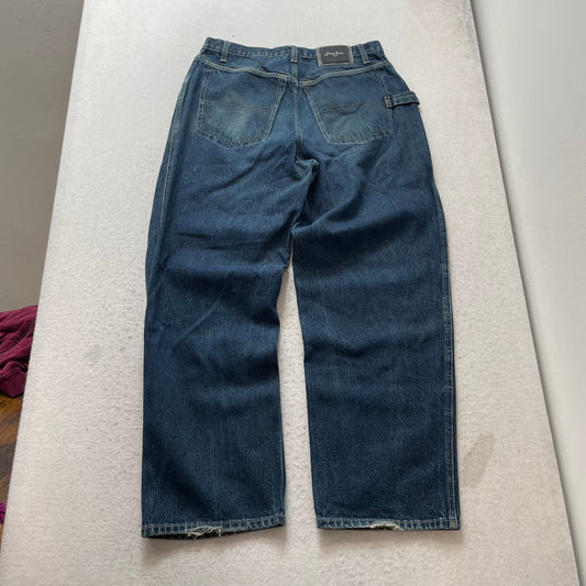 Sean John Men's Blue Denim Wide Leg Baggy Jeans Streetwear Loose Fit Y2k Size 34