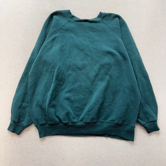 Hanes Women's Green Fleece Sweatshirt Crew Neck Activewear Casual Size L