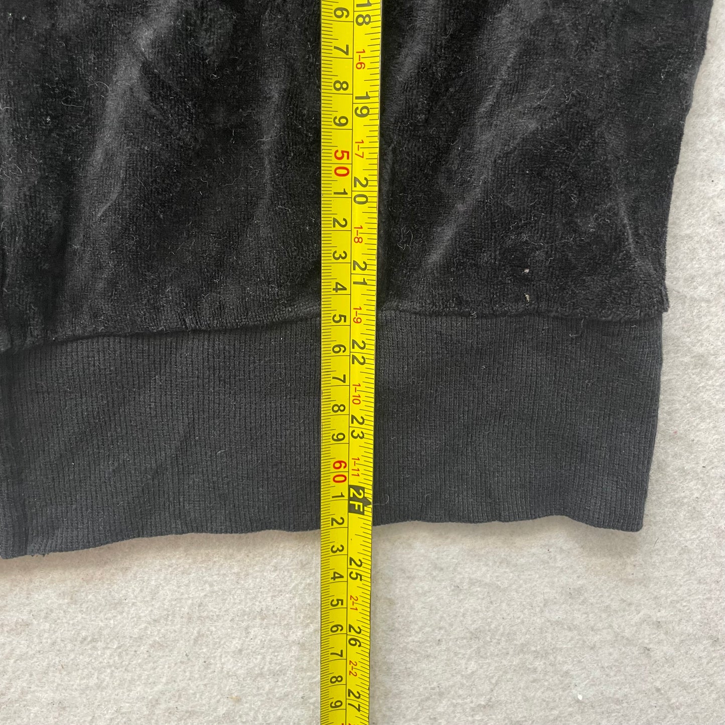 Juicy Couture Women's Black Velour Zip-Up Hoodie Drawstring Pockets Y2k Size XL