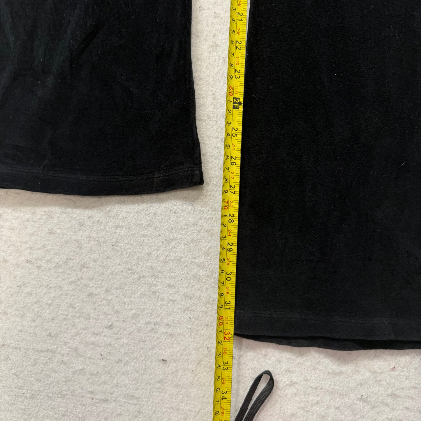 Vintage Juicy Couture Women's Black Velour Flared Track Pants Drawstring Size S