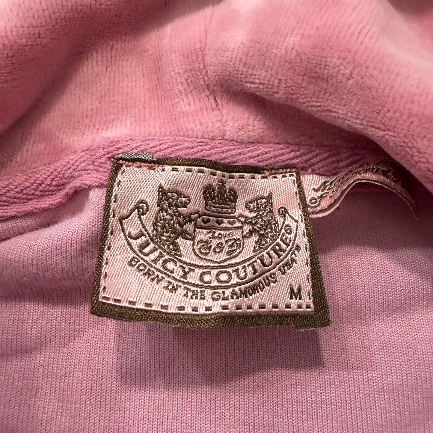 Juicy Couture Women's Dusty Pink Velour Zip-Up Hoodie Pockets Casual Y2K Size M
