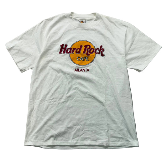 Hard Rock Cafe White 100% Cotton T-Shirt Short Sleeves Crewneck Logo Size XL