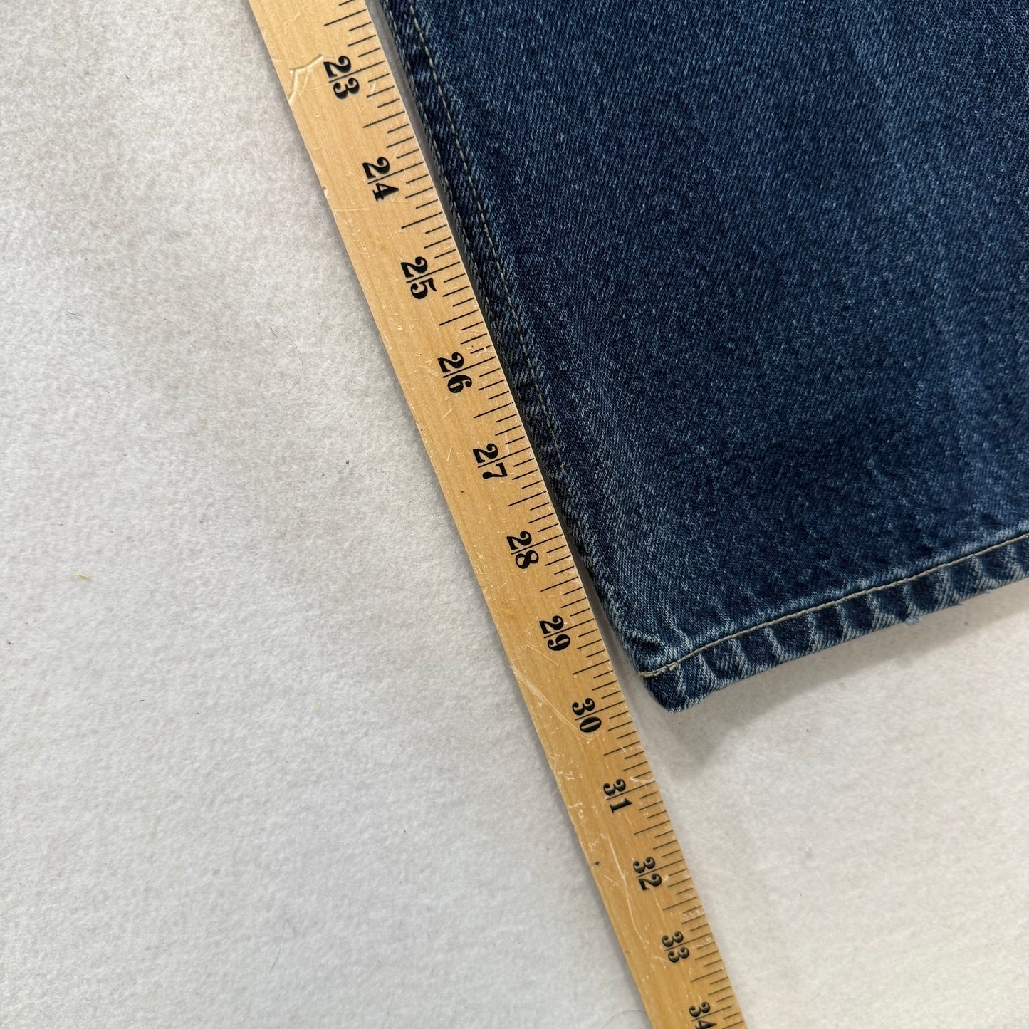 Sean John Dark Blue Denim Jeans Straight Leg Embroidered Logo 100% Cotton Size 34