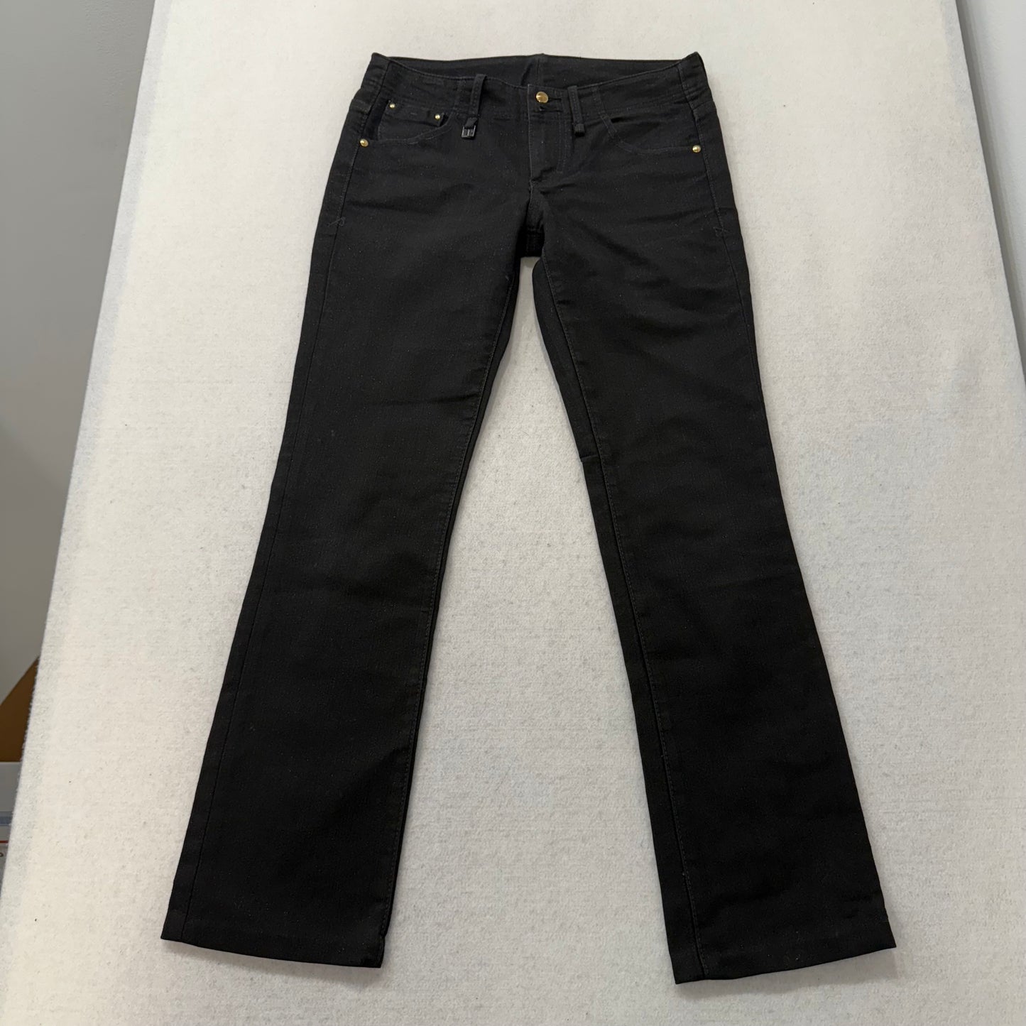 Armani Exchange Women Black Denim Bootcut Jeans Sequin Embellished Pocket Size 2