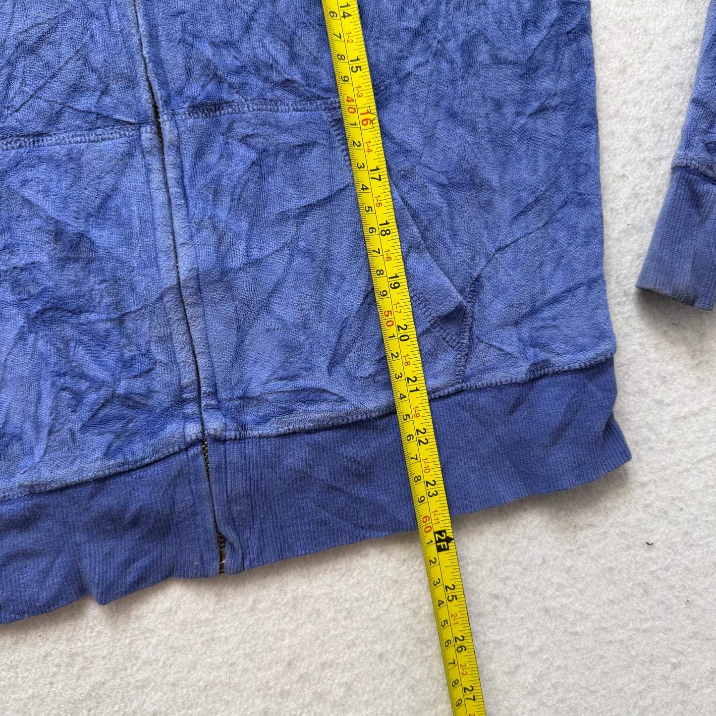 Victoria's Secret PINK Women's Deep Blue Velour Zip-Up Hoodie Gold Sequin Size M