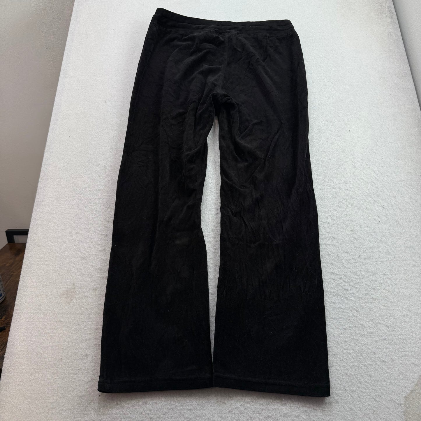 2003 Vtg Juicy Couture Womens Black Velour Tracksuit Set Jacket & Pant Size XL/L