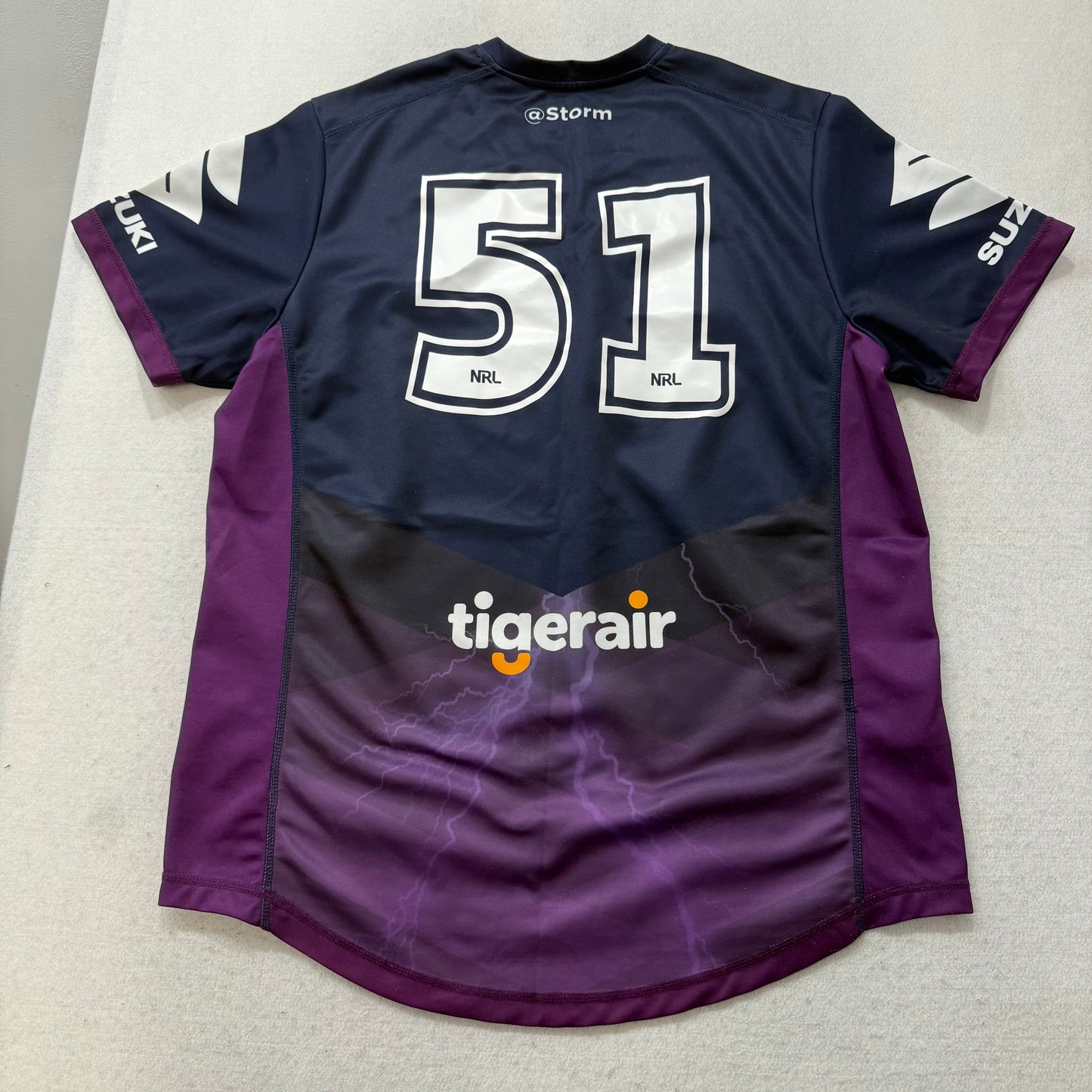 Melbourne Storm 2015 NRL Men's Purple Navy #51 Premiers Sports Jersey Size XL