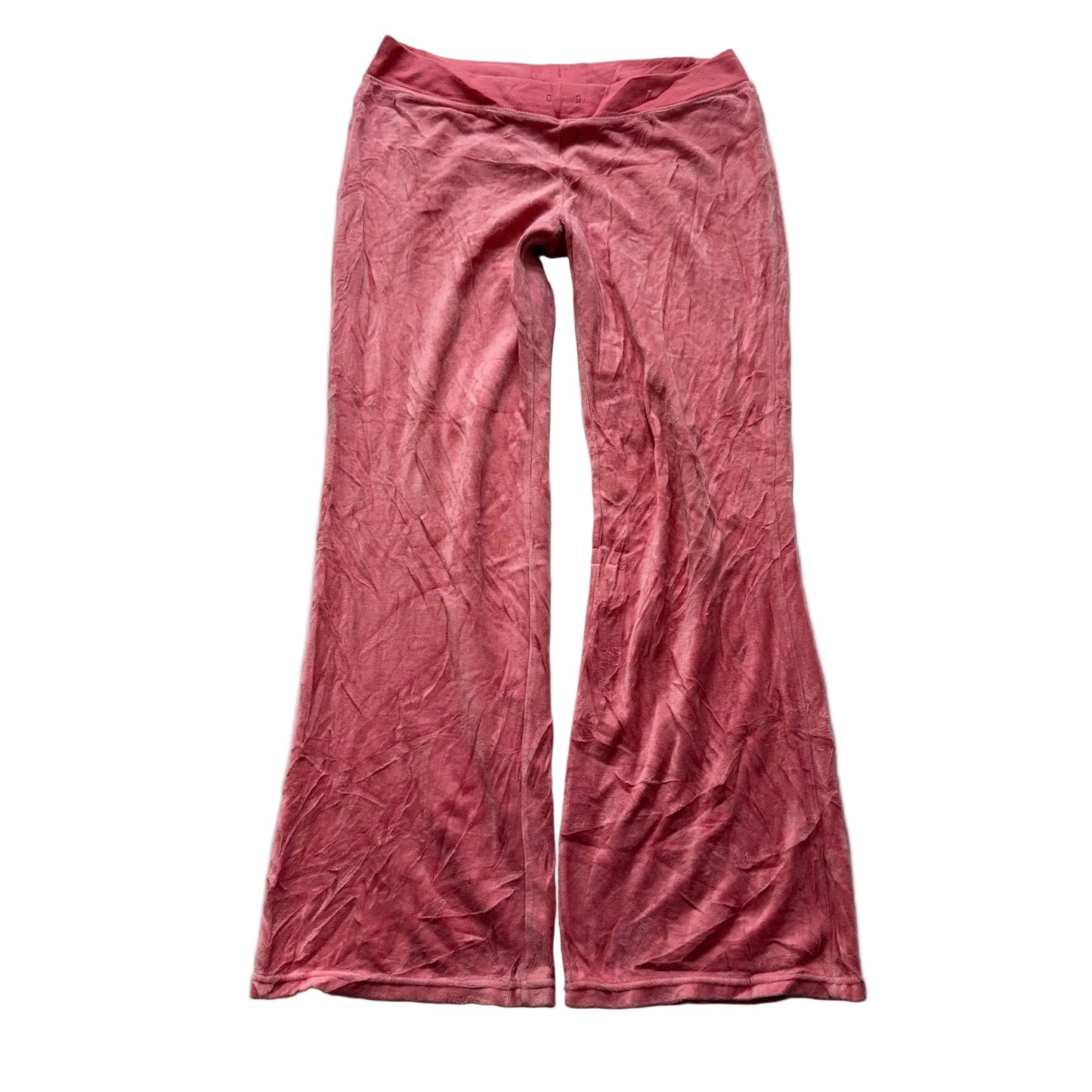 Juicy Couture Women's Pink Velour Flare Leg Track Pants Drawstring Y2K Size M