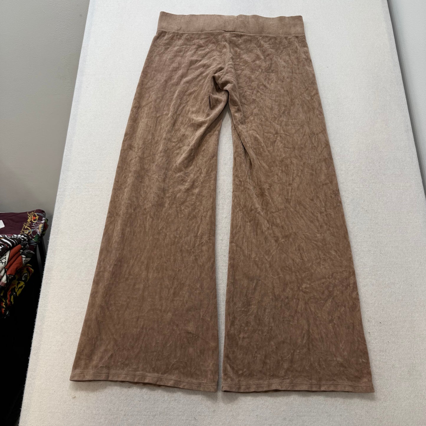 Vintage Juicy Couture Women's Taupe Velour Flared Track Pants Loungewear Size L