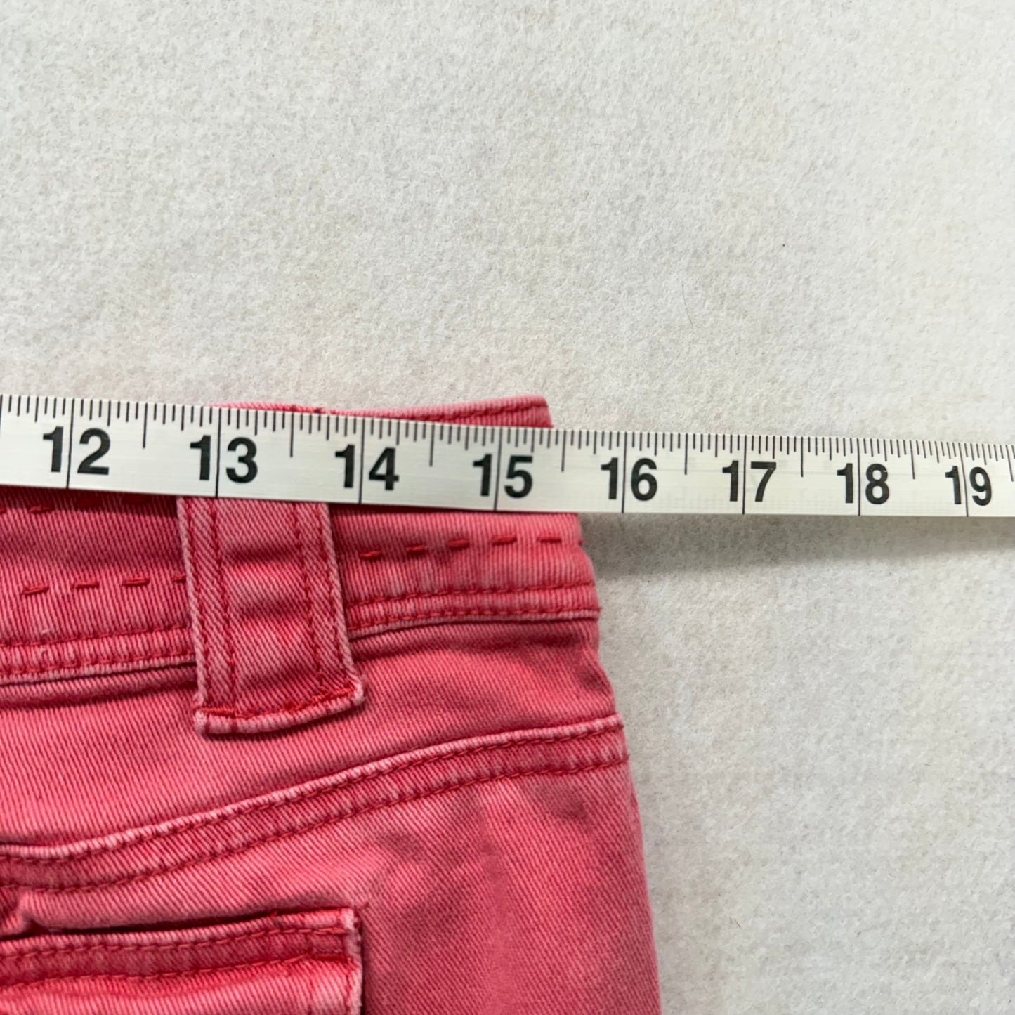 Personal Identity Dusty Rose Denim Shorts Rolled Cuff Button Pockets Size M
