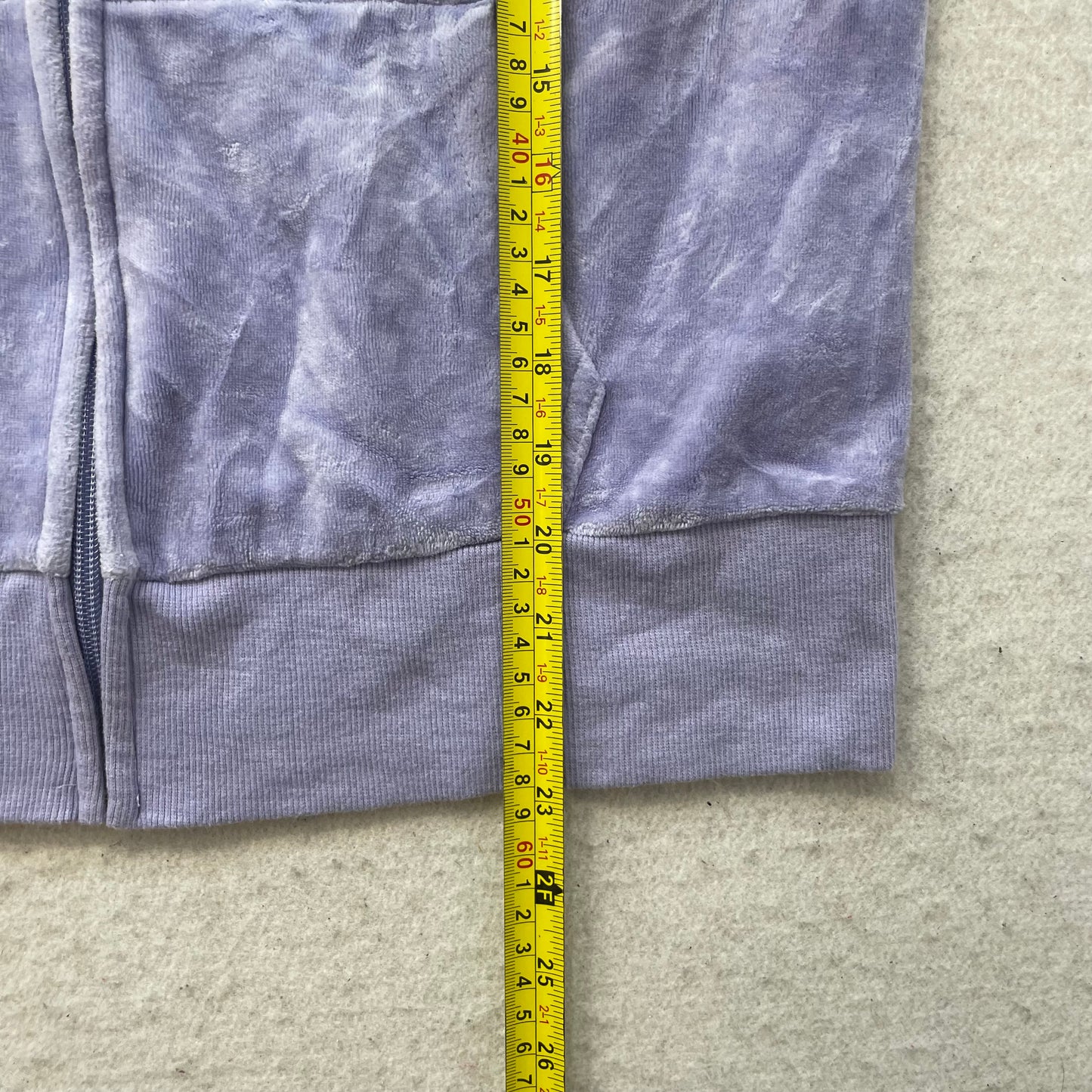 Juicy Couture Women's Lavender Velour Zip-Up Hoodie Drawstring Pockets Size XL