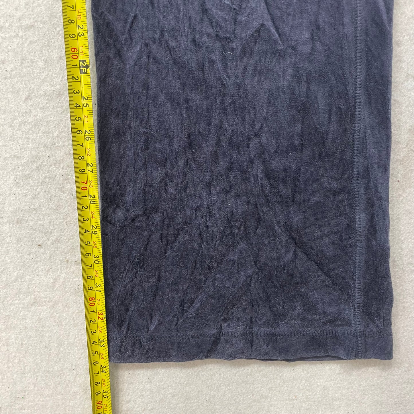 Vintage Juicy Couture Women's Navy Velour Flared Track Pant Drawstring Size L