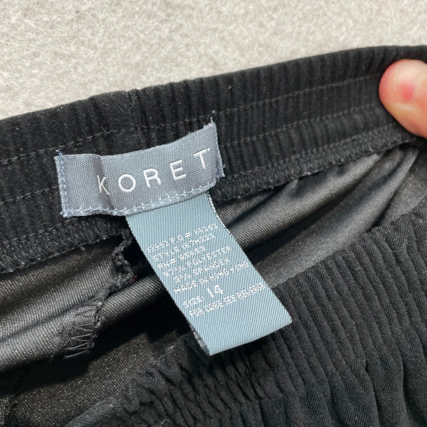Koret Women's Black Velvet Wide Leg Pull-On Pants High Rise Loungewear Size 14