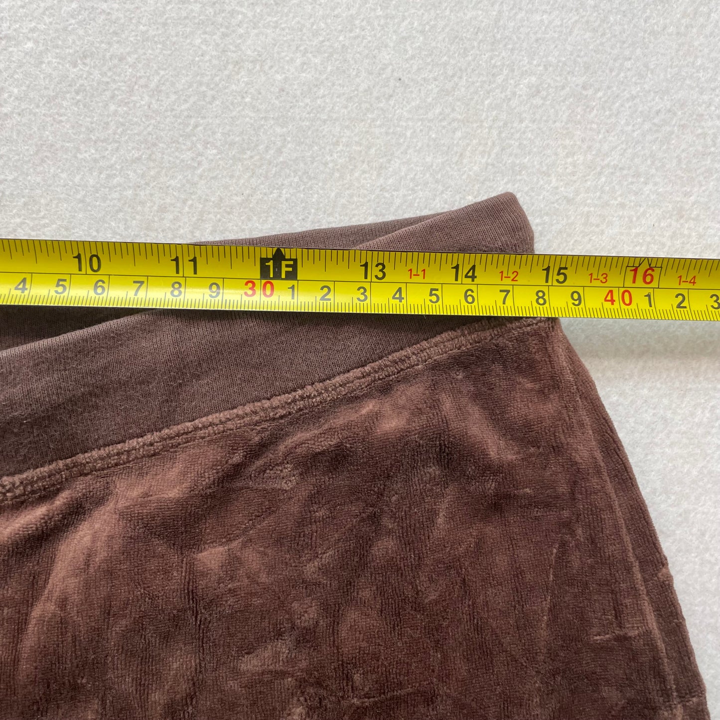 Vintage Juicy Couture Women Dark Brown Velour Flare Track Pant Drawstring Size L