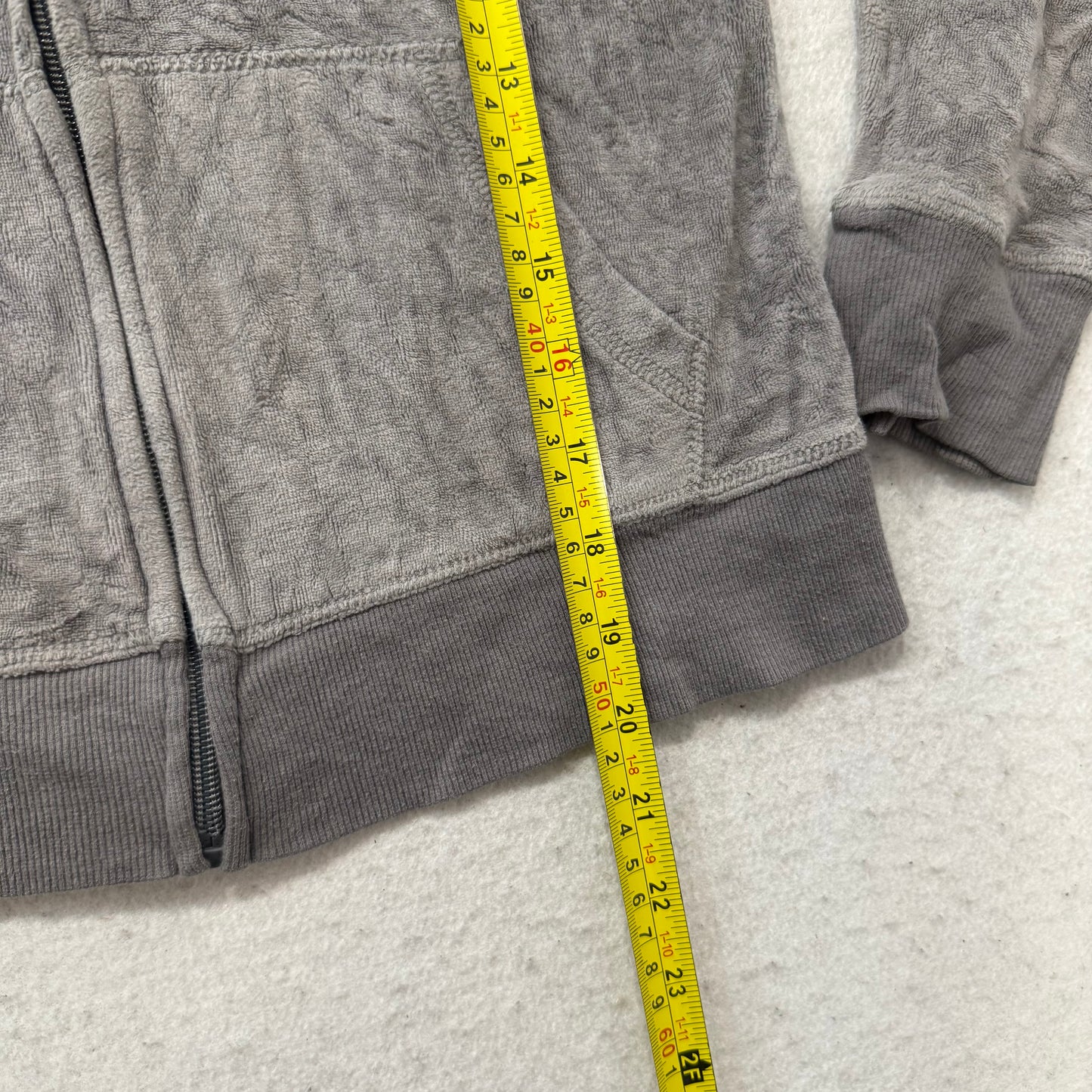 Vintage Juicy Couture Women's Heather Gray Velour Full Zip Hoodie Preppy Size S