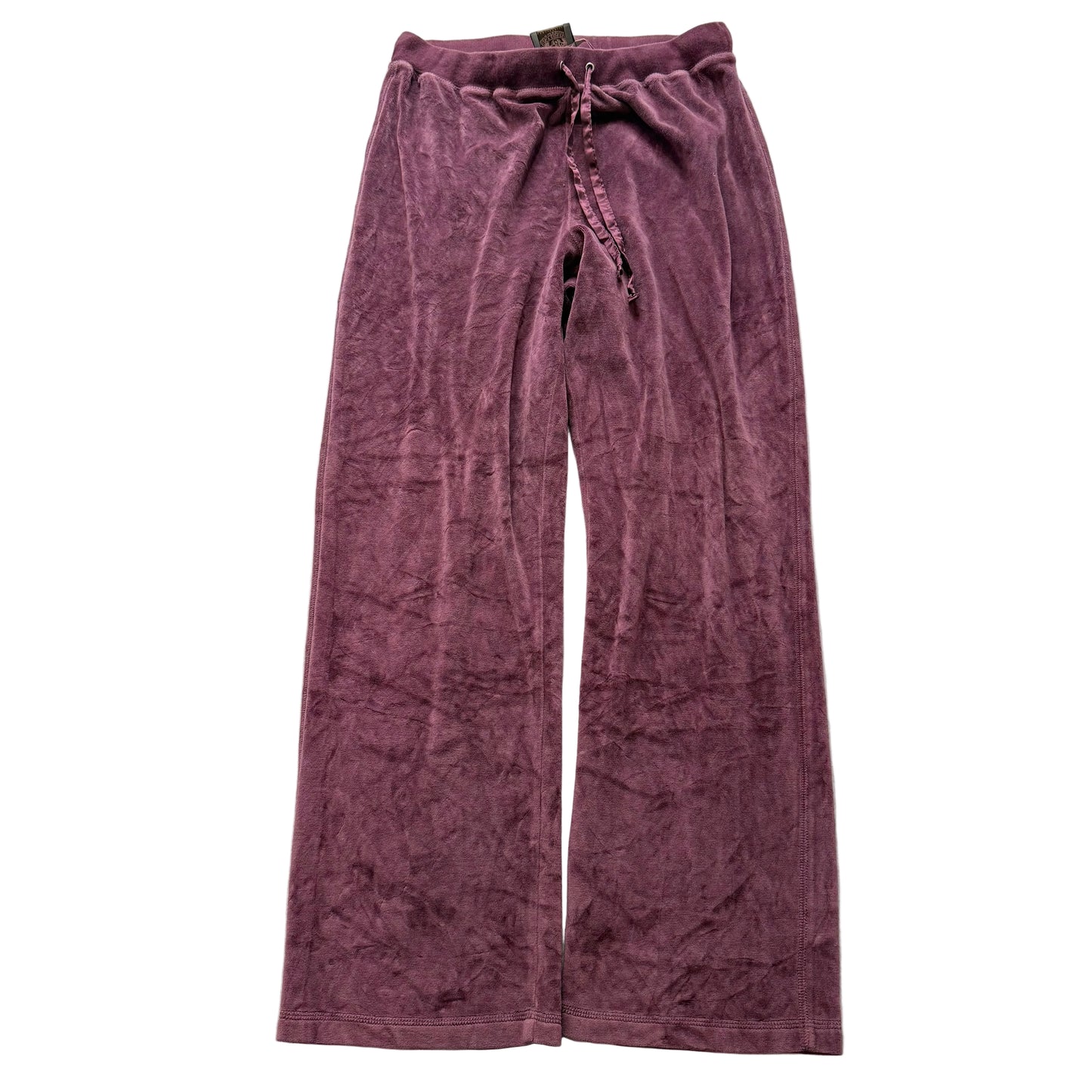 Juicy Couture Women's Wine Velour Flared Track Pant Drawstring Y2K Casual Size M