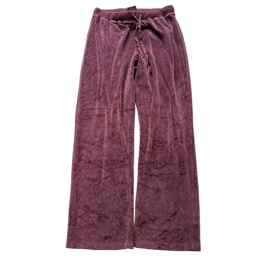 Juicy Couture Women's Wine Velour Flared Track Pant Drawstring Y2K Casual Size M