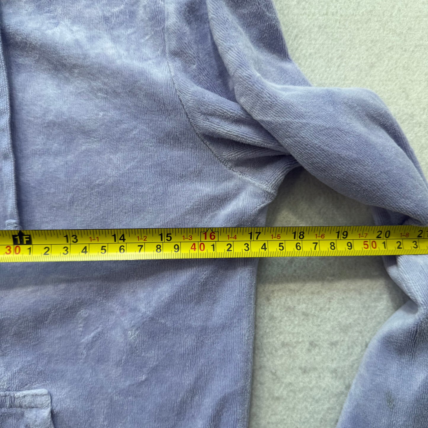 Vintage Juicy Couture Women's Light Purple Velour Zip-Up Hoodie Pockets Size S