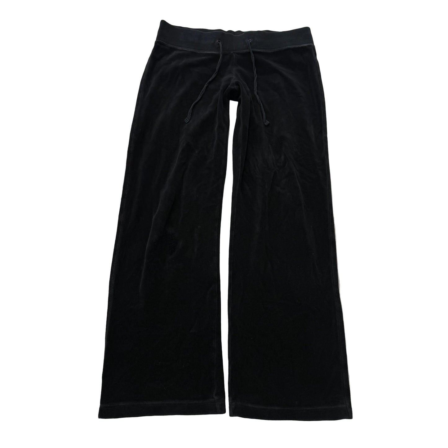 Vintage Juicy Couture Women's Black Velour Flared Track Pant Loungewear Size S