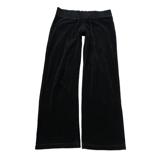 Vintage Juicy Couture Women's Black Velour Flared Track Pant Loungewear Size S
