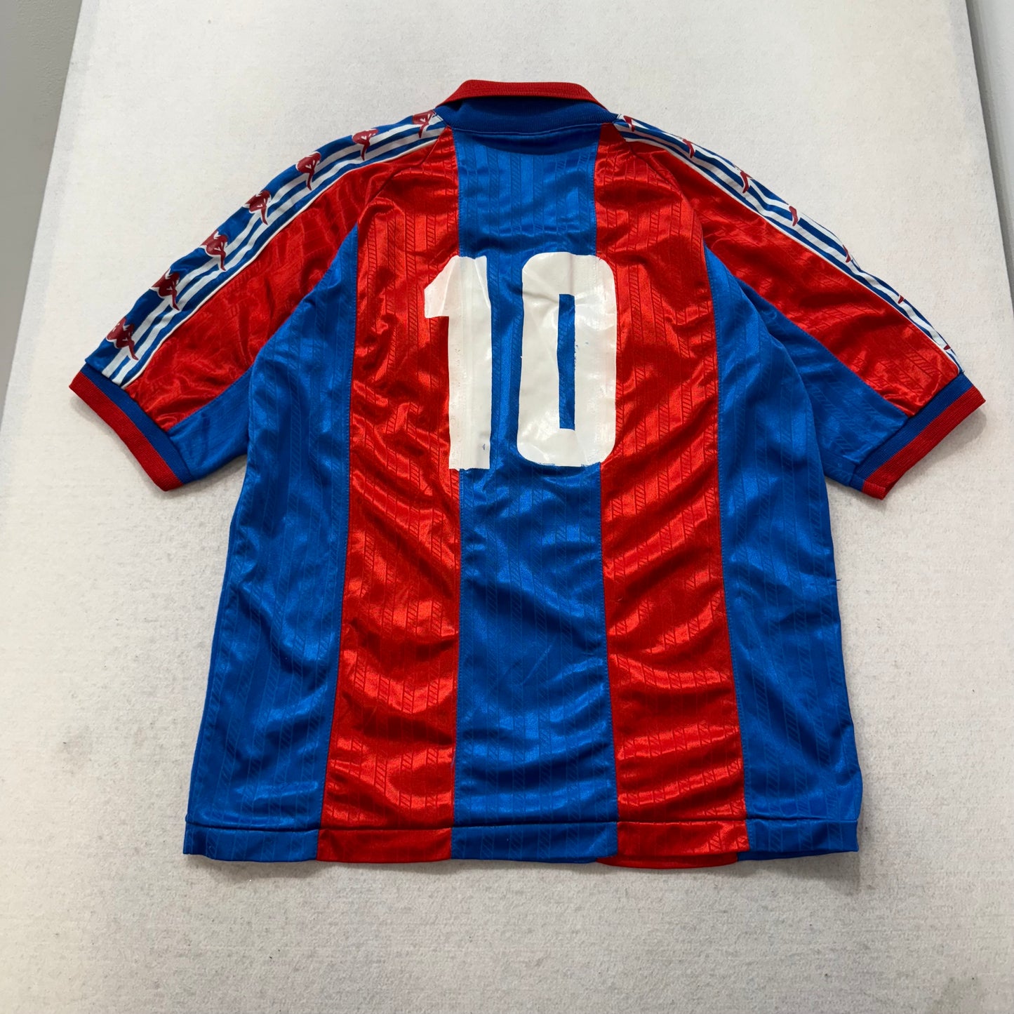 Kappa FC Barcelona Men's Blaugrana Home Shirt Short Sleeve Logo Tape Size XL