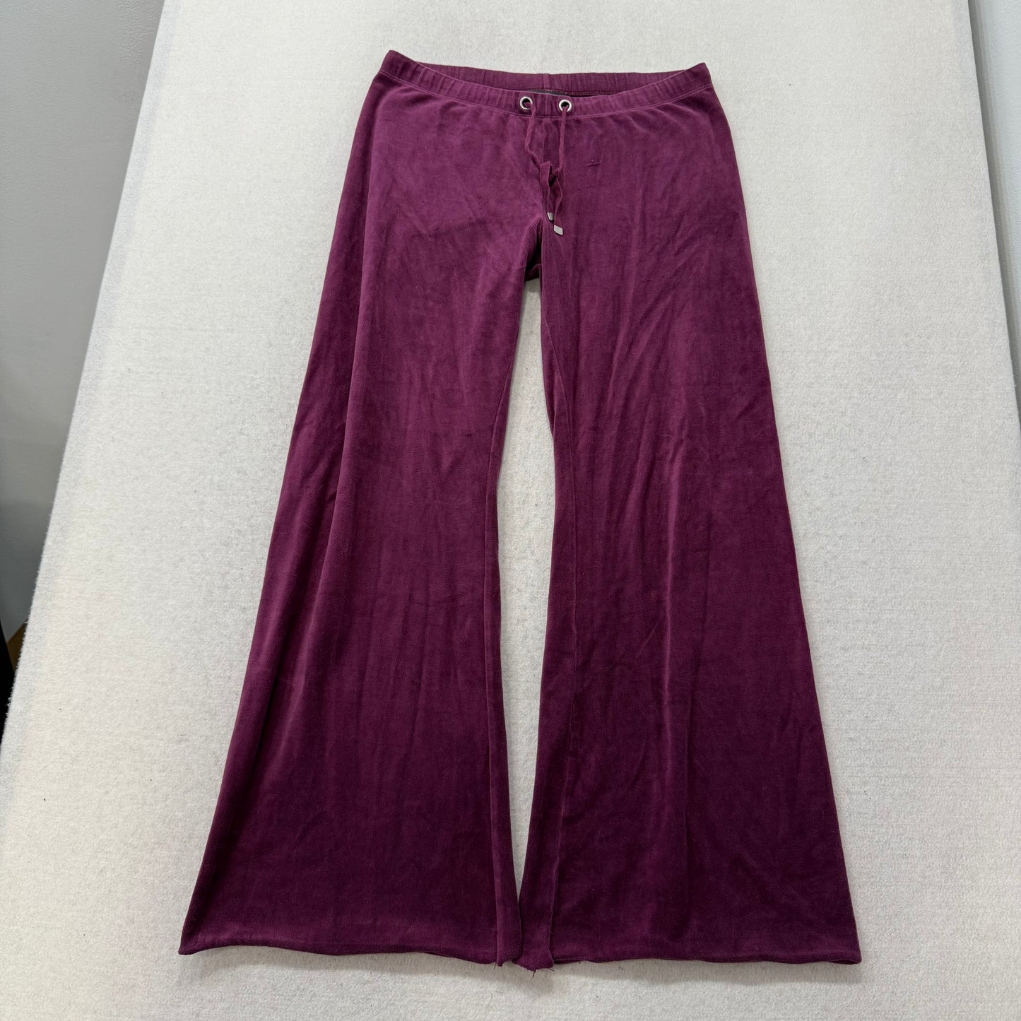 Victoria's Secret Women's Plum Velour Flared Track Pant Back Flap Pockets Size S