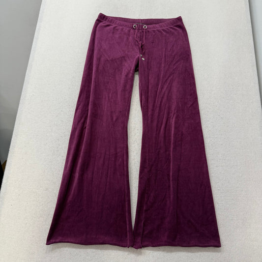 Victoria's Secret Women's Plum Velour Flared Track Pant Back Flap Pockets Size S