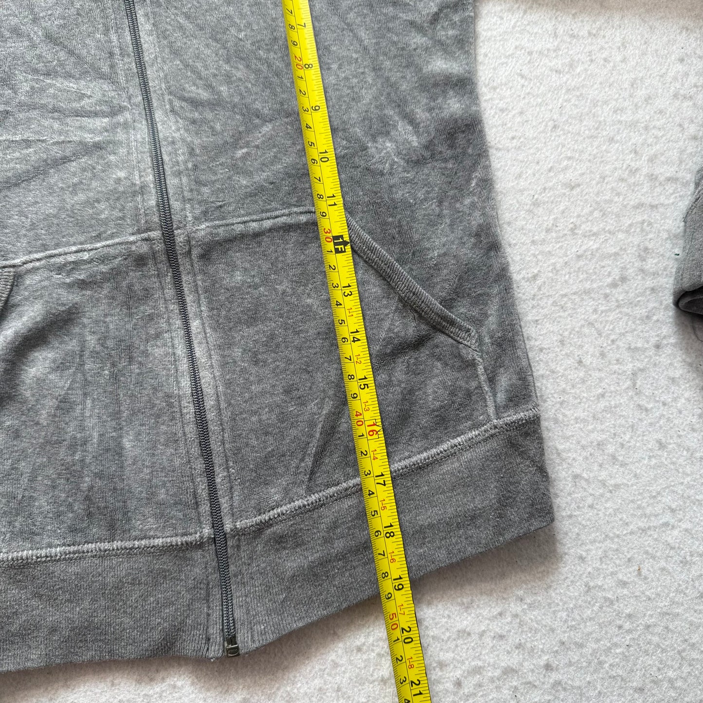 Juicy Couture Scottie Dogs Women's Gray Velour Hoodie Embroidered Rhinestone - P