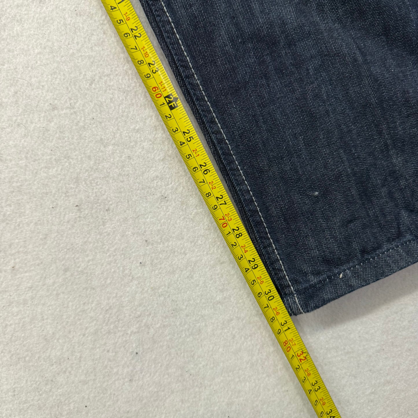 Ecko Unltd Men's Dark Indigo Raw Denim Wide Leg Baggy Jeans Streetwear Size 34