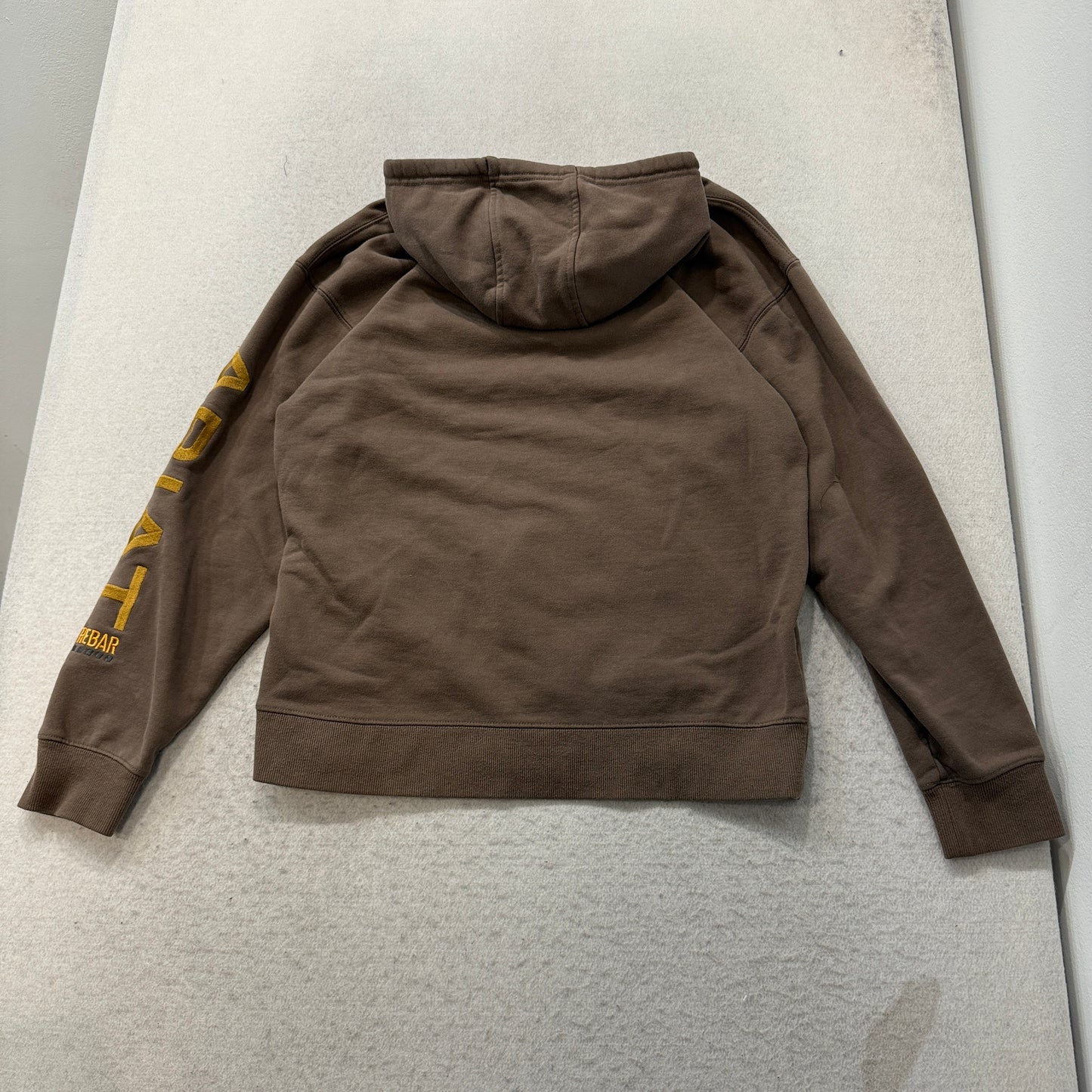 Ariat Rebar Men's Brown Fleece Workwear Hoodie Kangaroo Pocket Drawstring Size M
