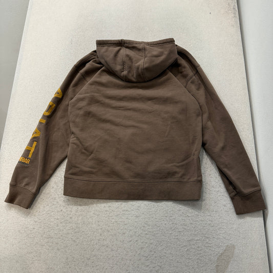 Ariat Rebar Men's Brown Fleece Workwear Hoodie Kangaroo Pocket Drawstring Size M