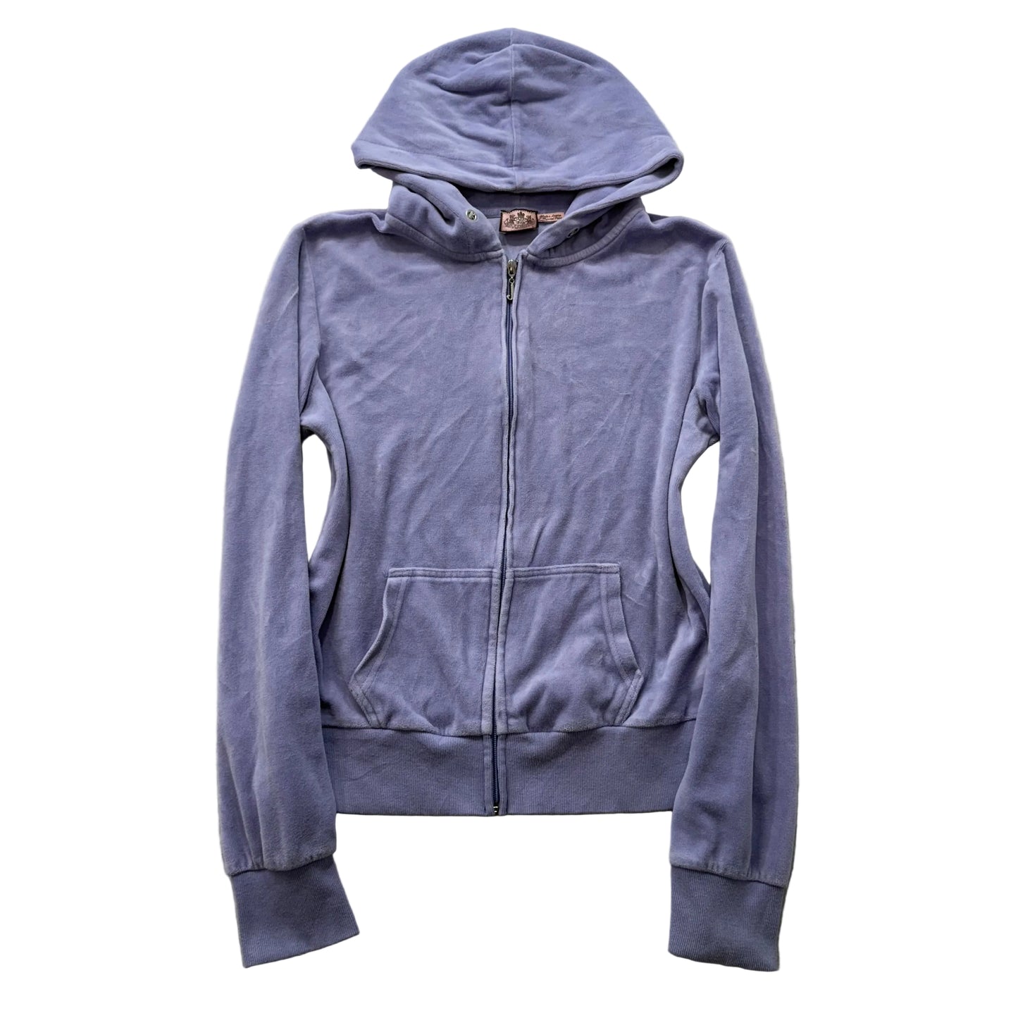 Vintage Juicy Couture Women's Lavender Velour Full Zip Hoodie Loungewear Size L