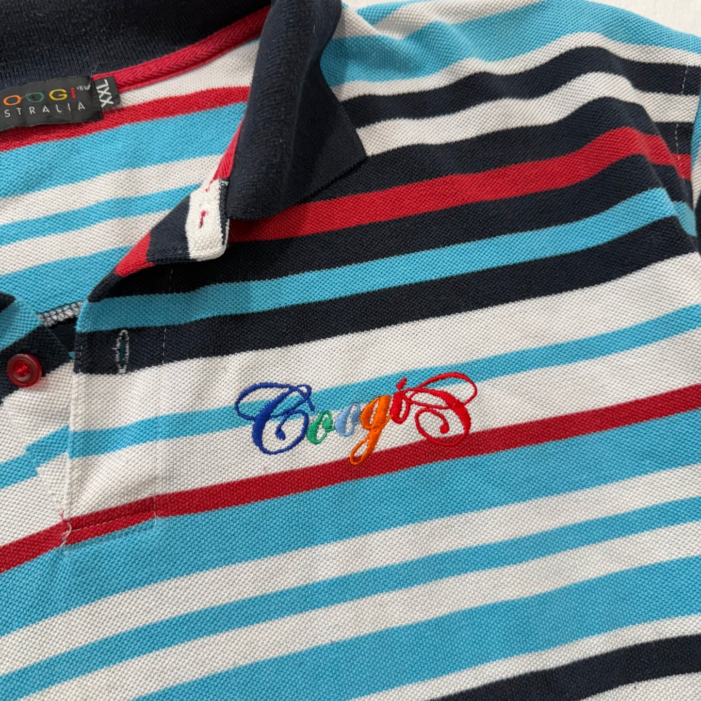 Coogi Australia Men's Multicolor Striped Cotton Short Sleeve Polo Shirt Size 2XL