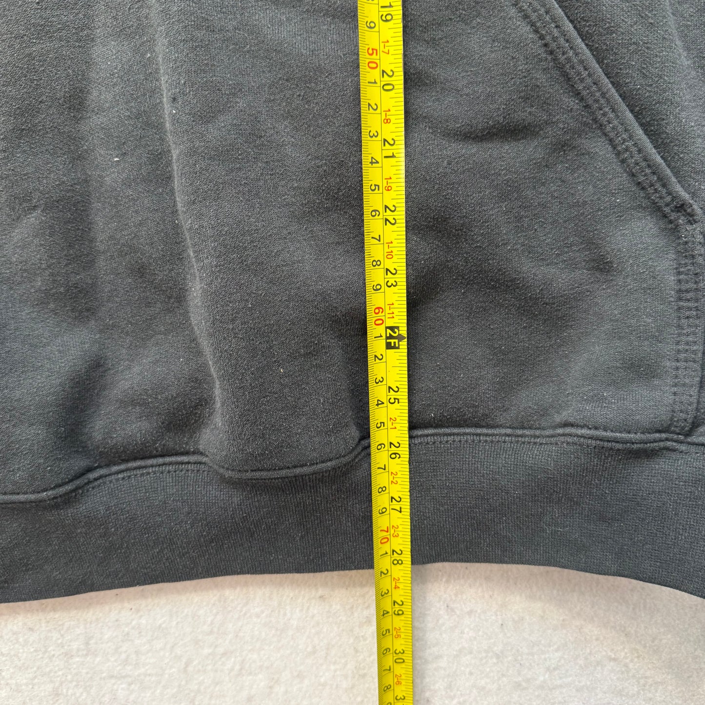 Carhartt Men's Faded Black Cotton Blend Pullover Hoodie Kangaroo Pockets Size M