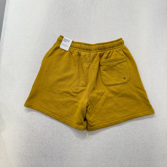 Nike Mustard Yellow Terry Cloth Drawstring Shorts Back Pocket