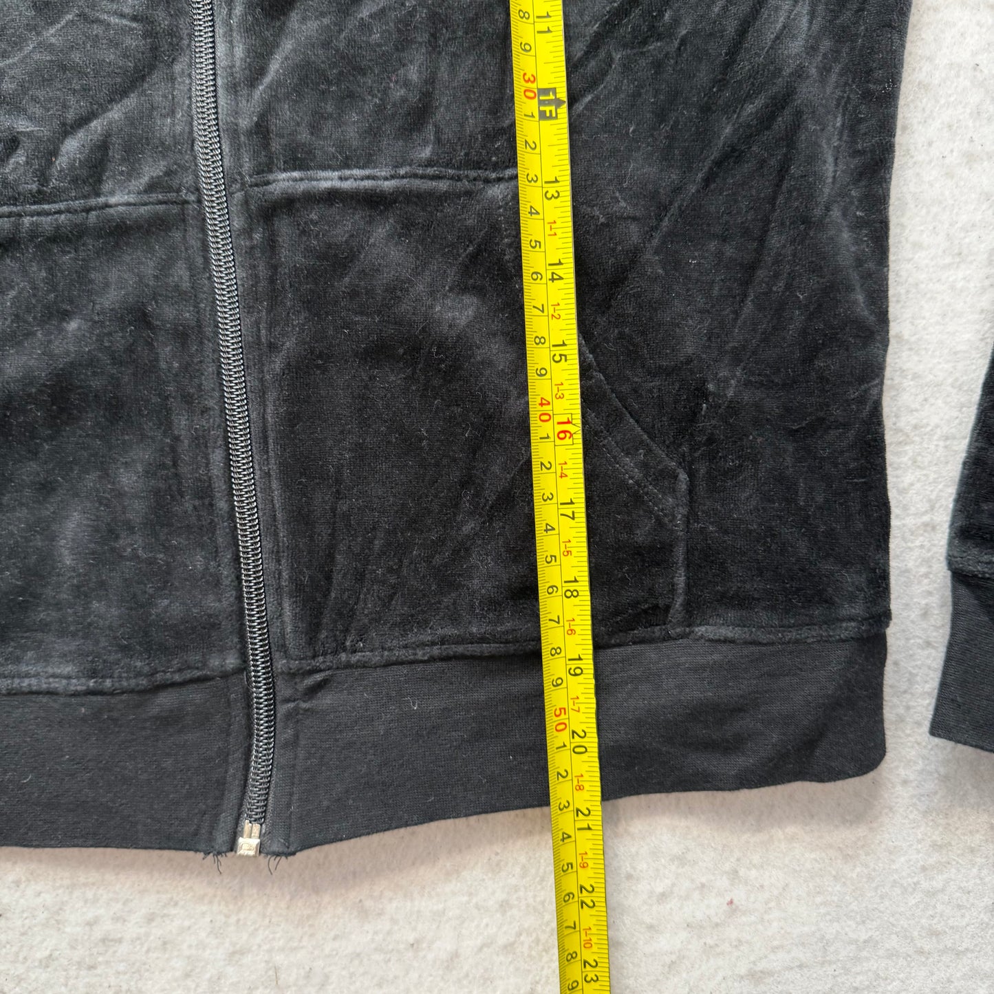 Vtg Juicy Couture Scottie Dogs Black Velour Tracksuit Set Hoodie & Pant Size S