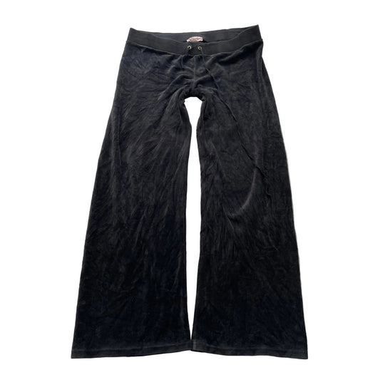 Juicy Couture Women's Charcoal Velour Flared Track Pant Loungewear Casual Size L