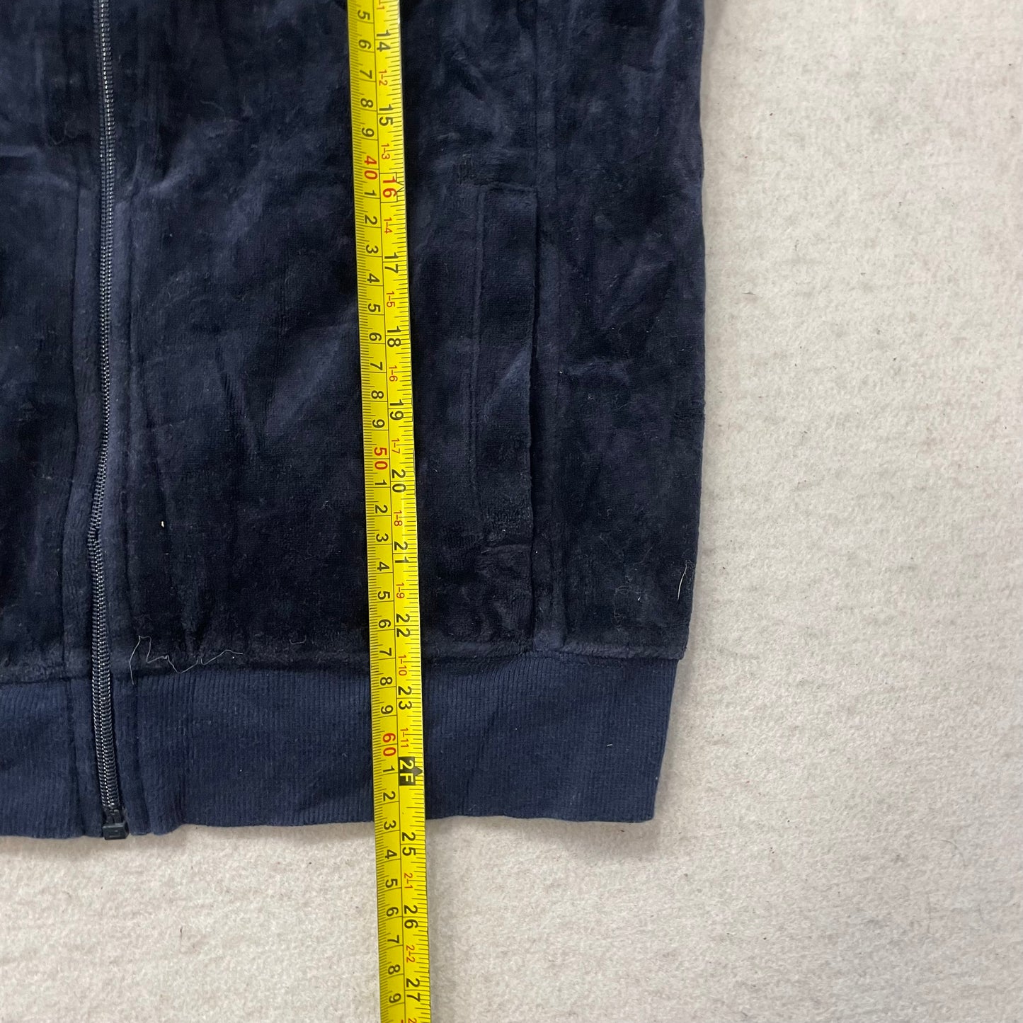 Juicy Couture Women's Navy Velour Full Zip Track Jacket Performance Y2k Size XL