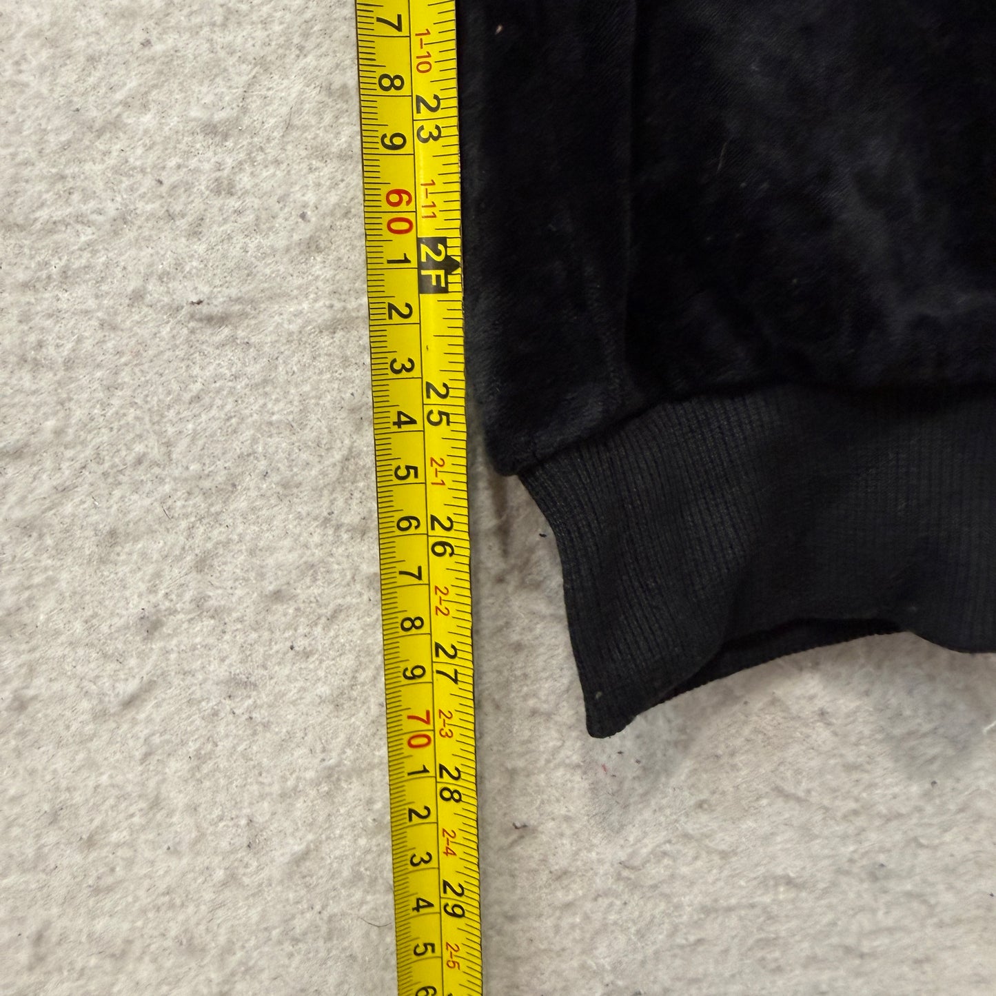 Fila Womens Black Velour Pajama Pants Tapered Leg Drawstring Pockets Logo Size S