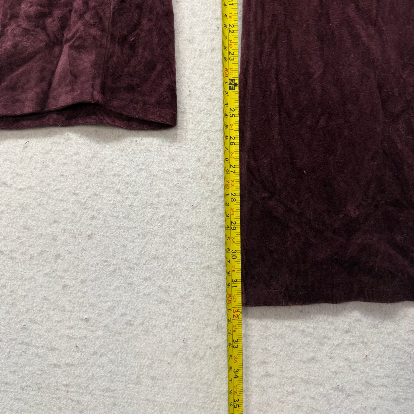 2003 Vtg Juicy Couture Womens Burgundy Velour Flare Track Pant Orange Tag Size S