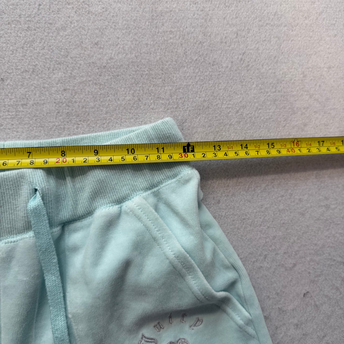 Juicy Couture Forever 21 Women's Mint Velour Flared Track Pant Rhinestone Size S