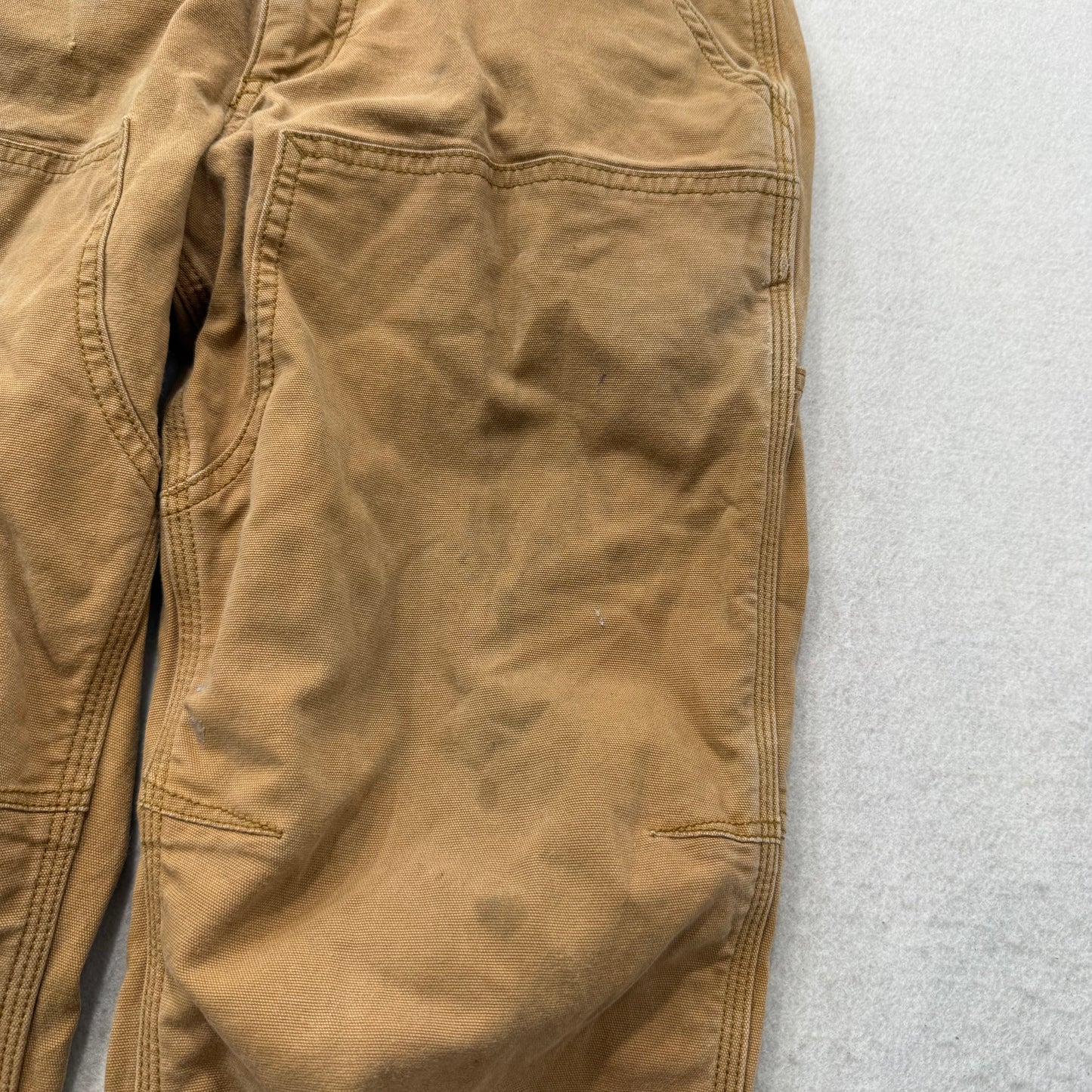 Carhartt Men's Tan Rigby Double-Front Dungaree Pants Relaxed Fit Size 30x32