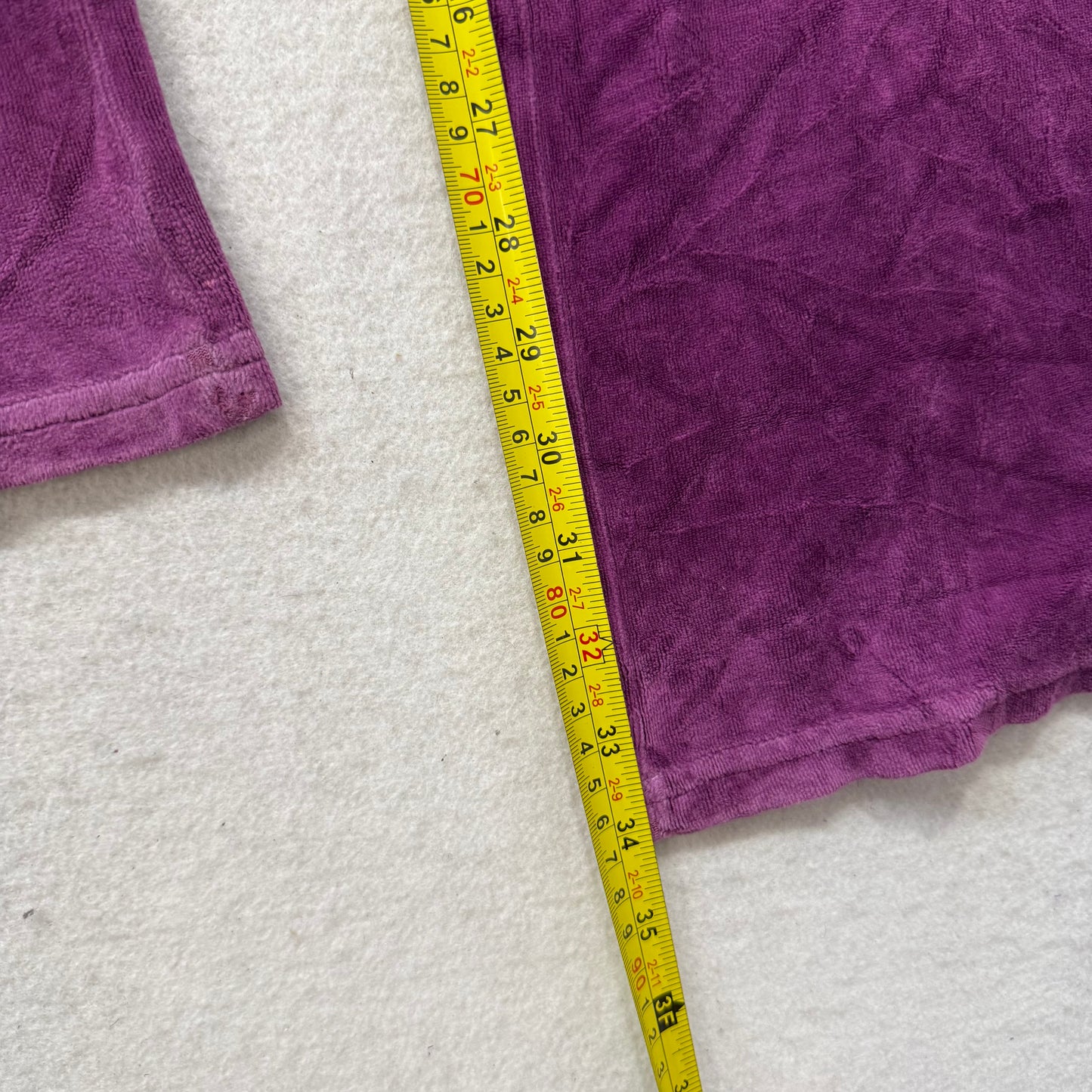 Juicy Couture Women's Plum Velour Flared Track Pant Button-Flap Pockets Size XL