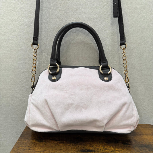 Vintage Juicy Couture pink velour rhinestone satchel bag Y2K heart charm