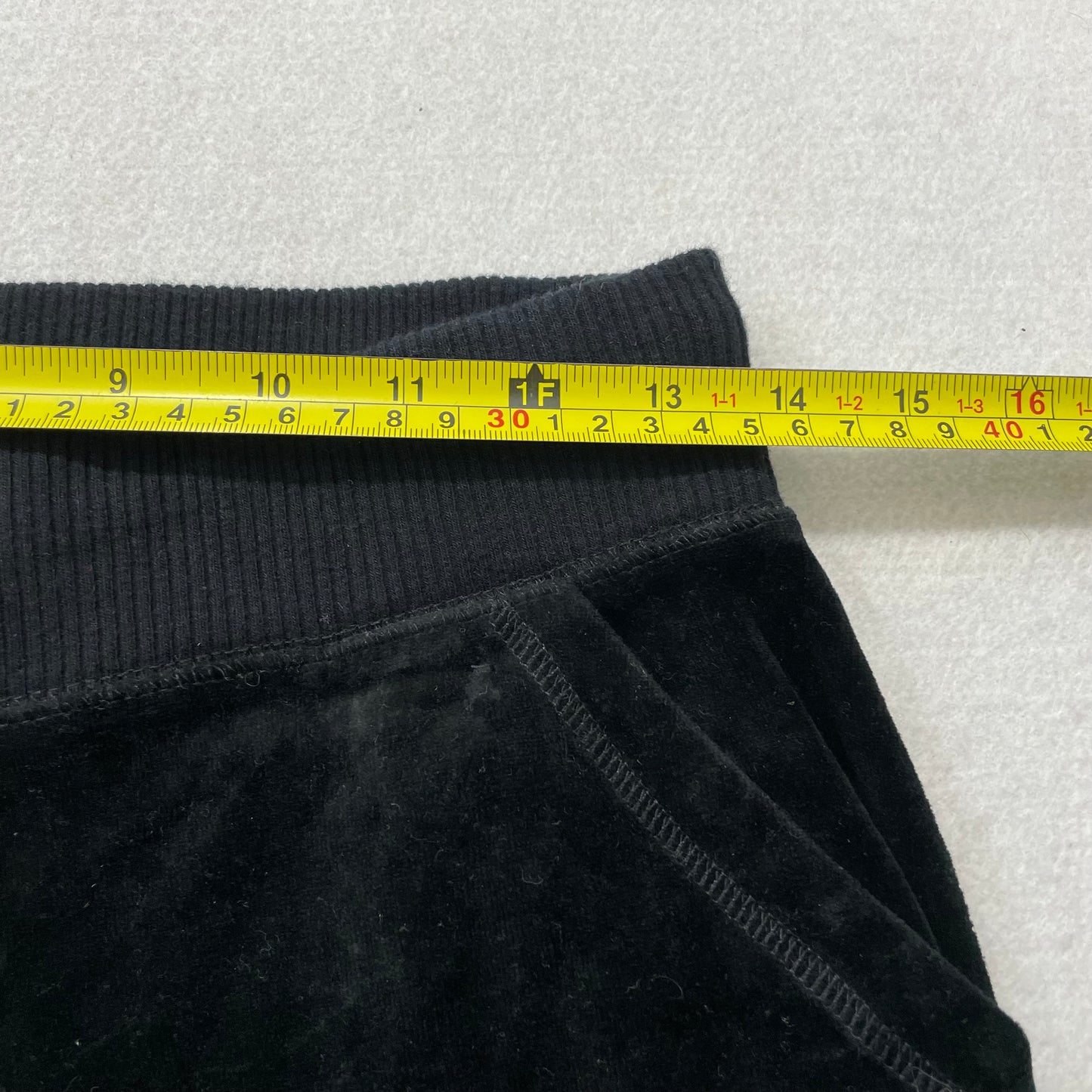 Vintage Juicy Couture Womens Black Velour Flare Track Pant Drawstring Y2K Size S