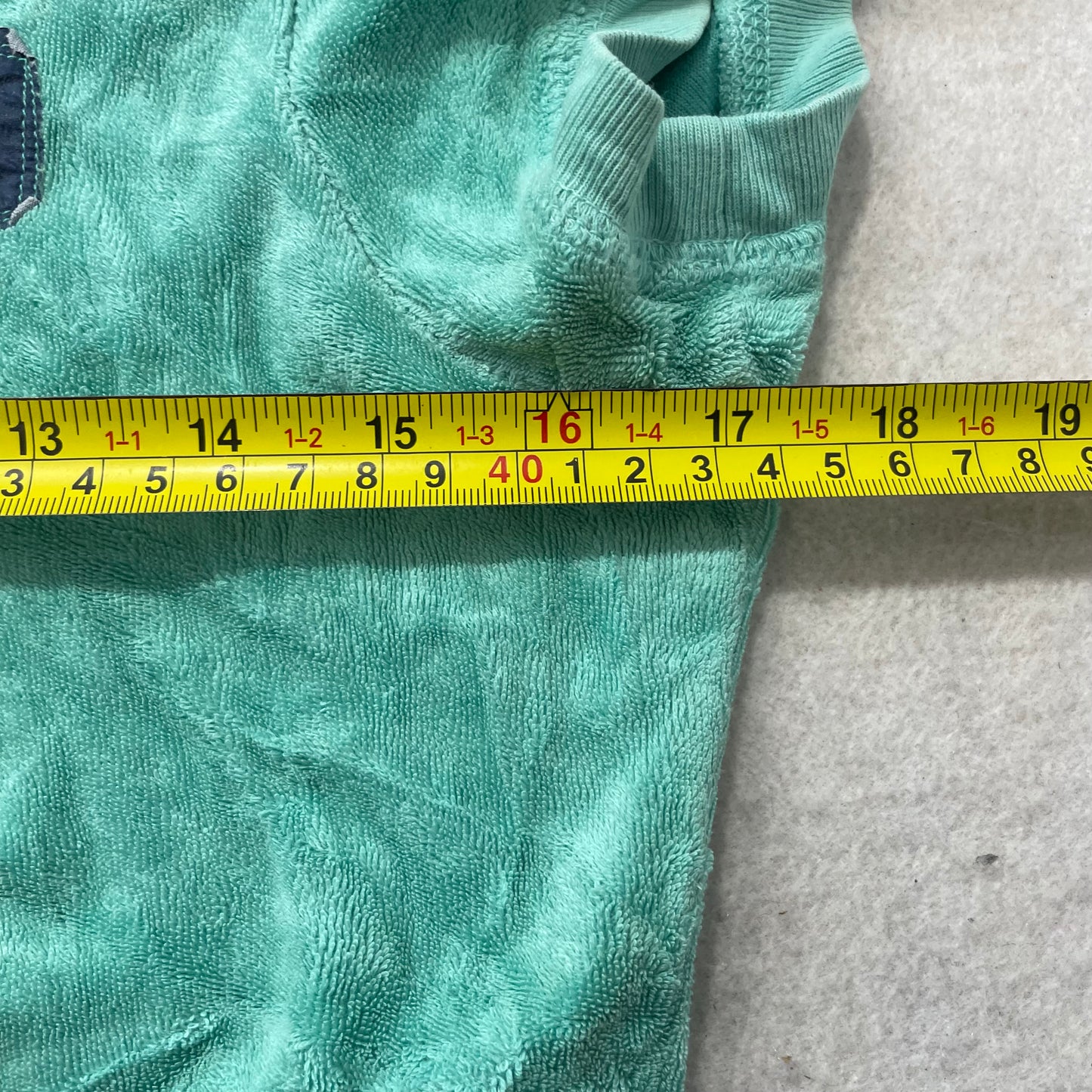 Vintage Juicy Couture Womens Teal Terry Cloth Hoodie Short Sleeve Graphic Size L