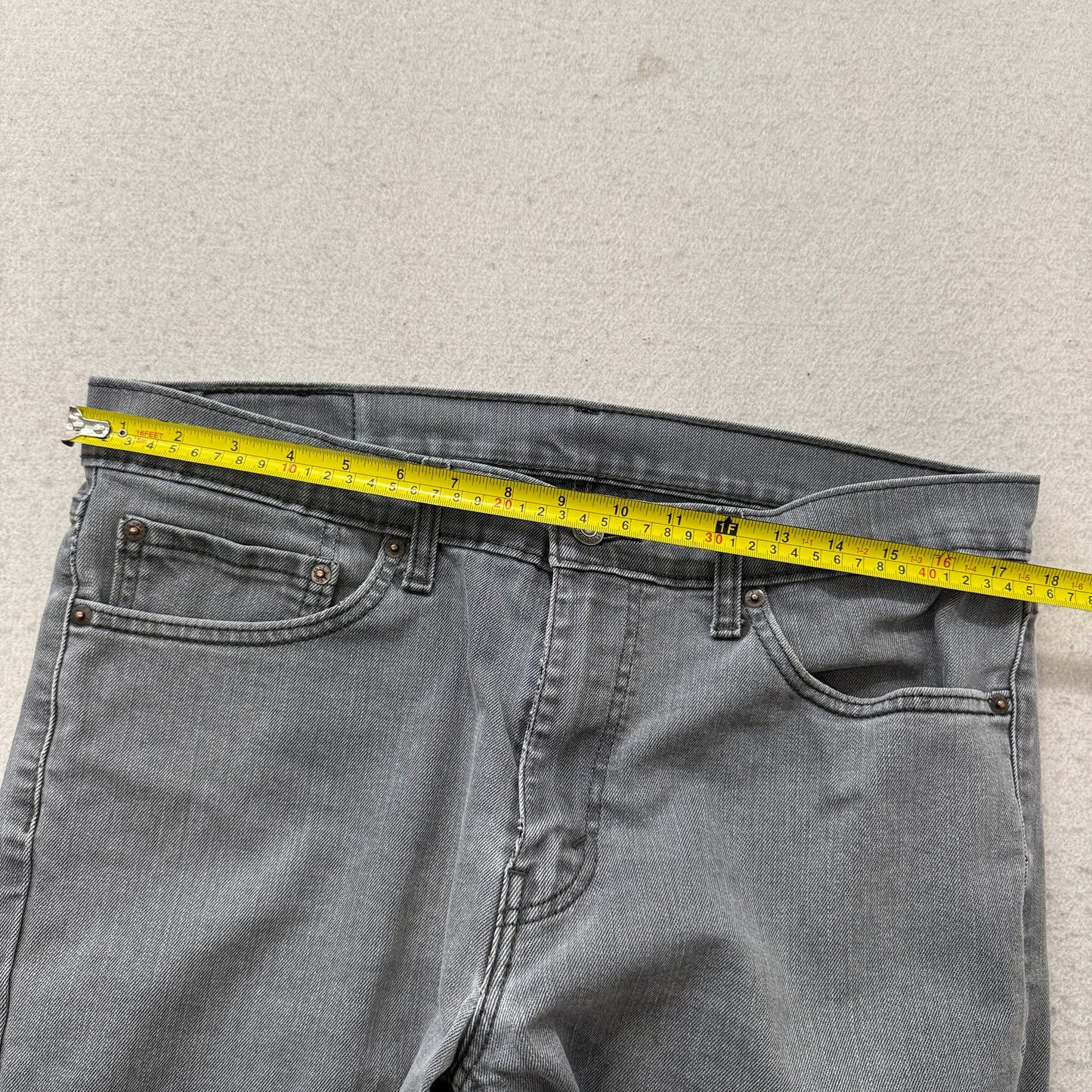 Levi's 511 Men's Grey Straight Fit Denim Jeans Pocket Classic Y2K Size 36x30