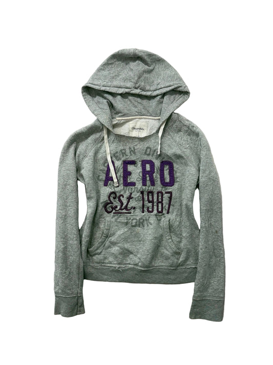 Aeropostale 87 Gray Cotton Blend Zip Up Hoodie Long Sleeves Loungewear Size L
