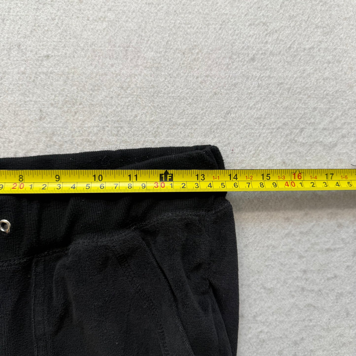 Juicy Couture Women Black Velour Flared Track Pants Drawstring Loungewear Size M