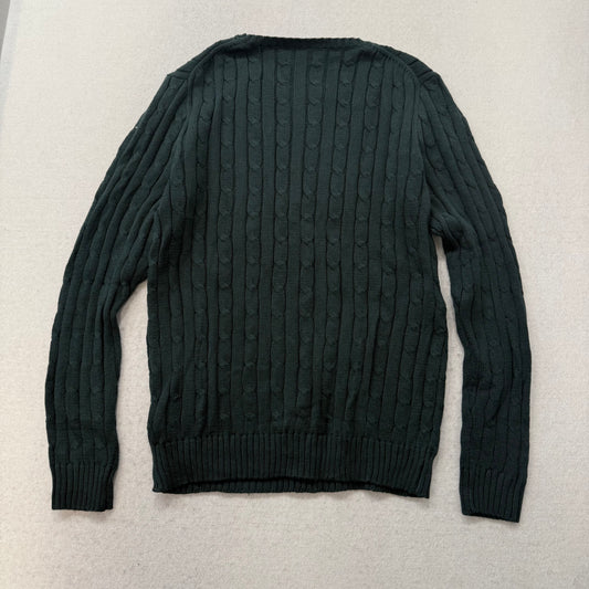 Polo Ralph Lauren Mens Hunter Green Cable-Knit Sweater Heritage Style Size M NWT